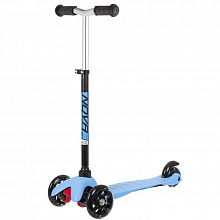 Самокат Novatrack Disco-kids Basic для детей, свет.колеса PU пер.120*24 задн.76*24мм черно-синий
